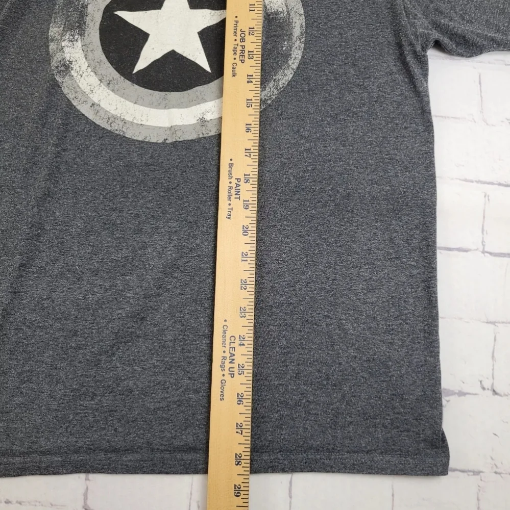 Marvel Comics T-Shirt Mens Large Captain America Avengers Superhero Solider Gray - Picture 7 of 12